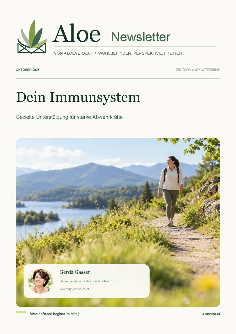 Titelseite Aloe Newsletter Oktober 2026: Dein Immunsystem